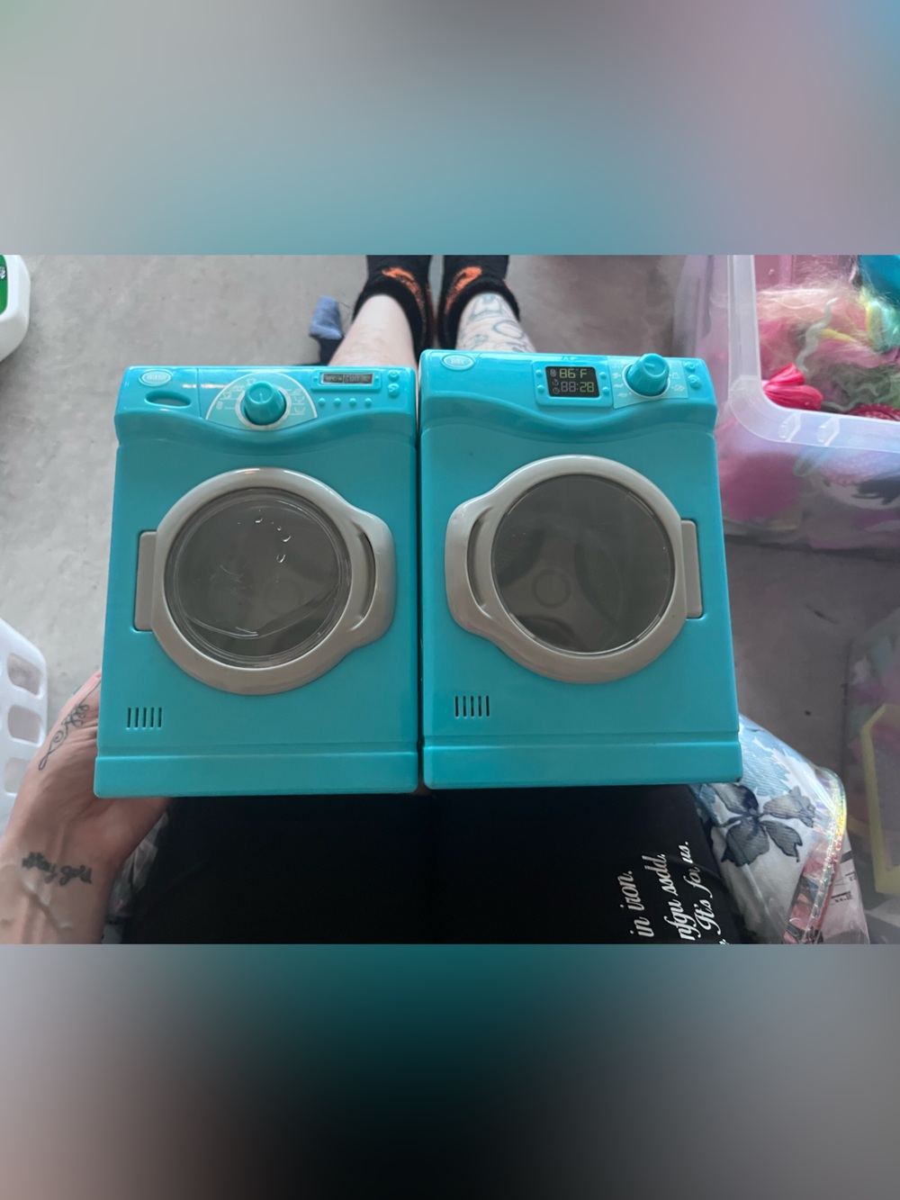 Toy Mini Washer and Dryer Set - Turquoise